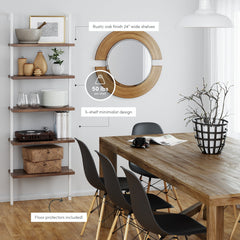 Ladder Bookshelf Oak Matte White Set of 4