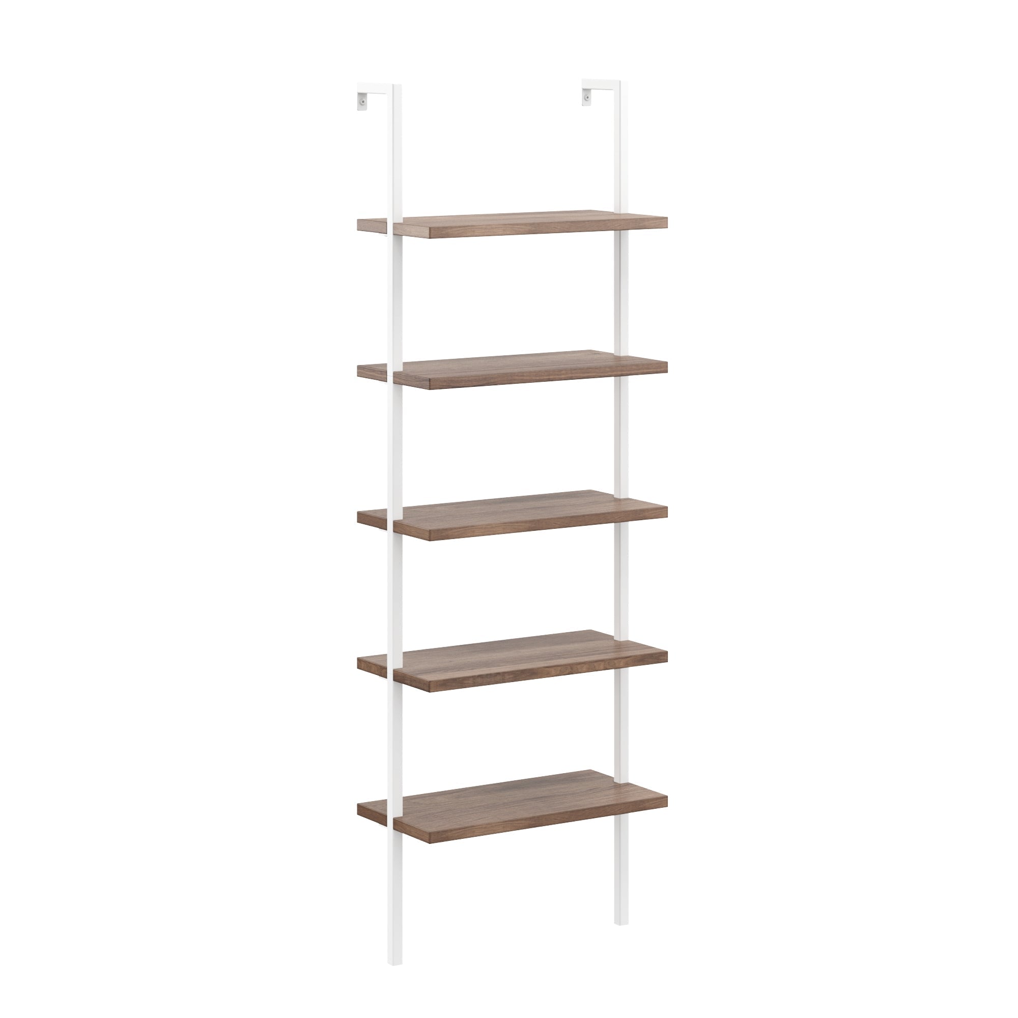 Ladder Bookshelf Oak Matte White Set of 2
