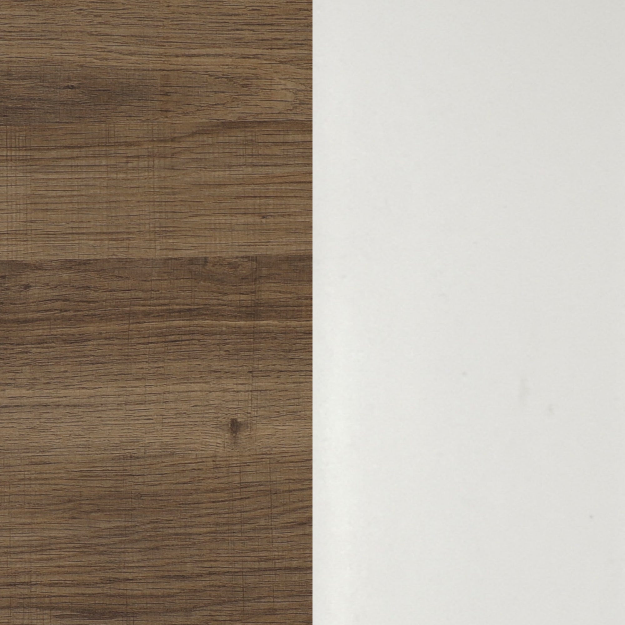 5-Shelf Ladder Bookshelf Oak Matte White
