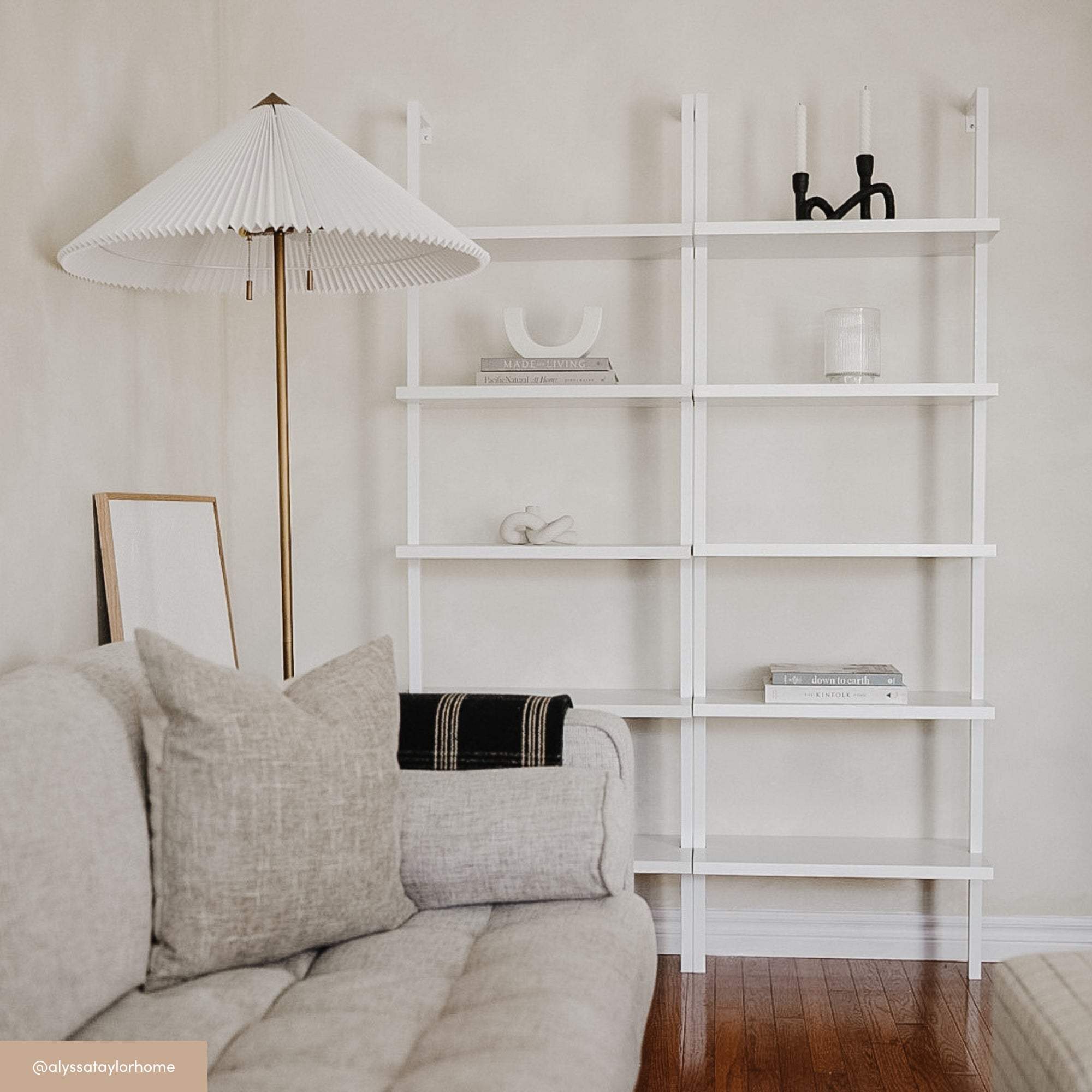 5-Shelf Coastal Ladder Bookshelf White (Set of 3)