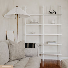 5-Shelf Ladder Bookshelf White