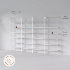 6-Shelf Ladder Bookshelf White (Set of 4)