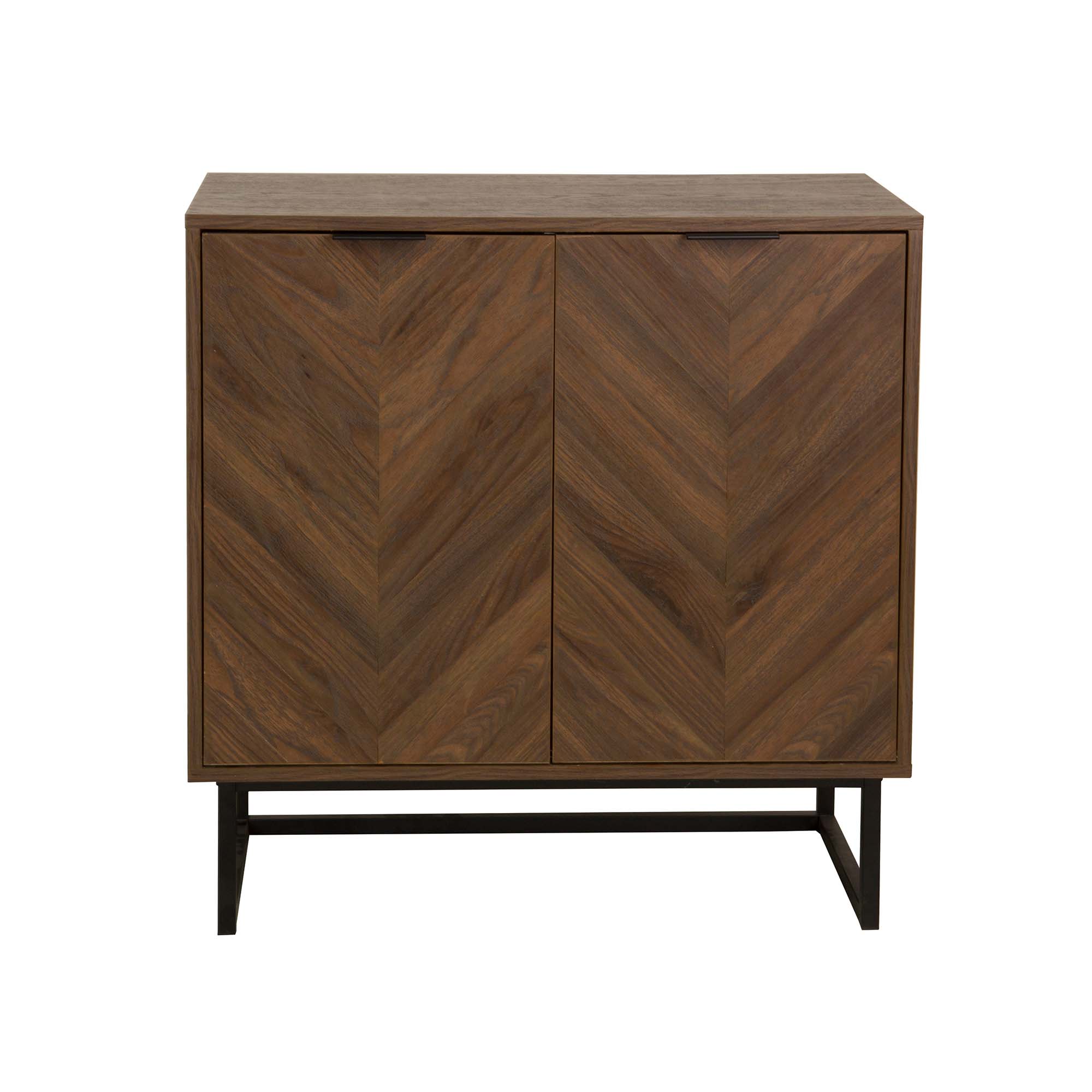 Large Herringbone Credenza Console Table Walnut (Set of 4)