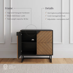 Large Brushed Fir Credenza Console Table (Set of 4)