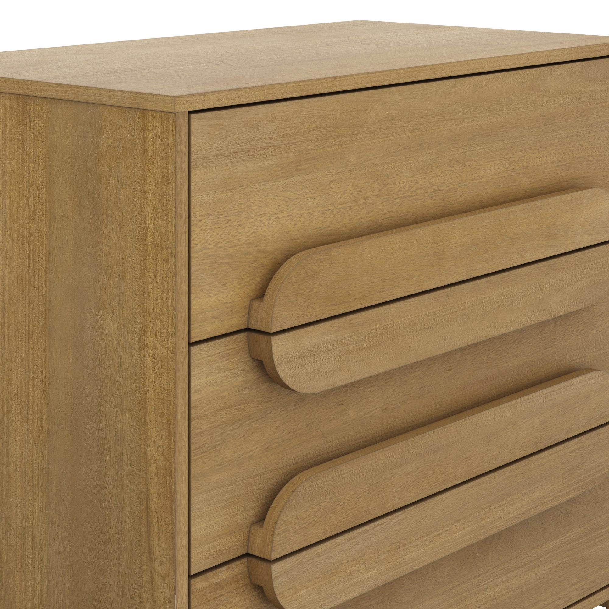 Modern 3-Drawer Solid Wood Dresser with Integrated Handles (Set of 3)