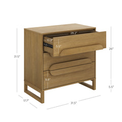 Modern 3-Drawer Solid Wood Dresser with Integrated Handles