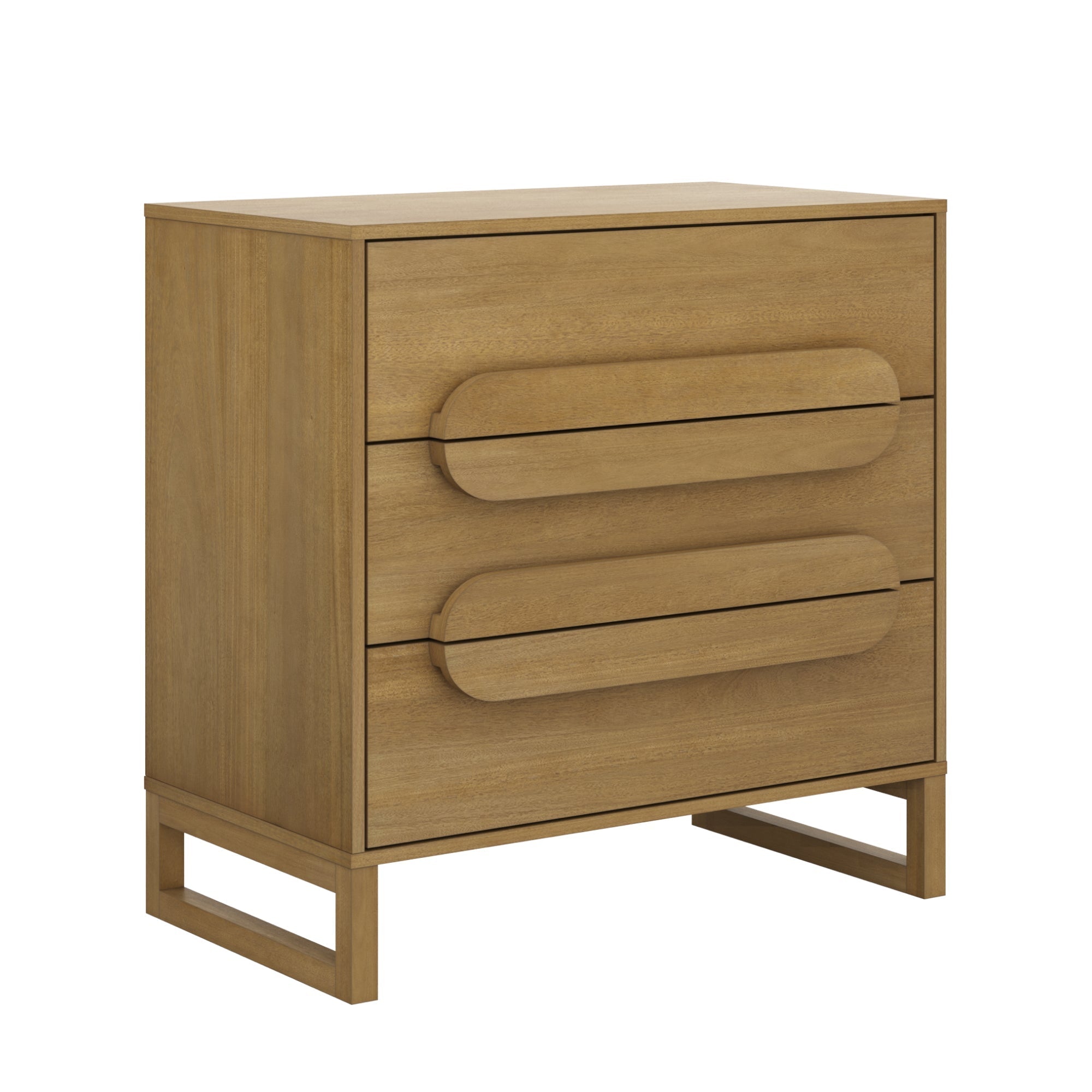 Modern 3-Drawer Solid Wood Dresser with Integrated Handles