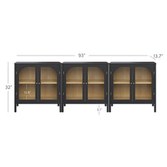 Arched Glass Door TV Console for TVs up to 75" Black