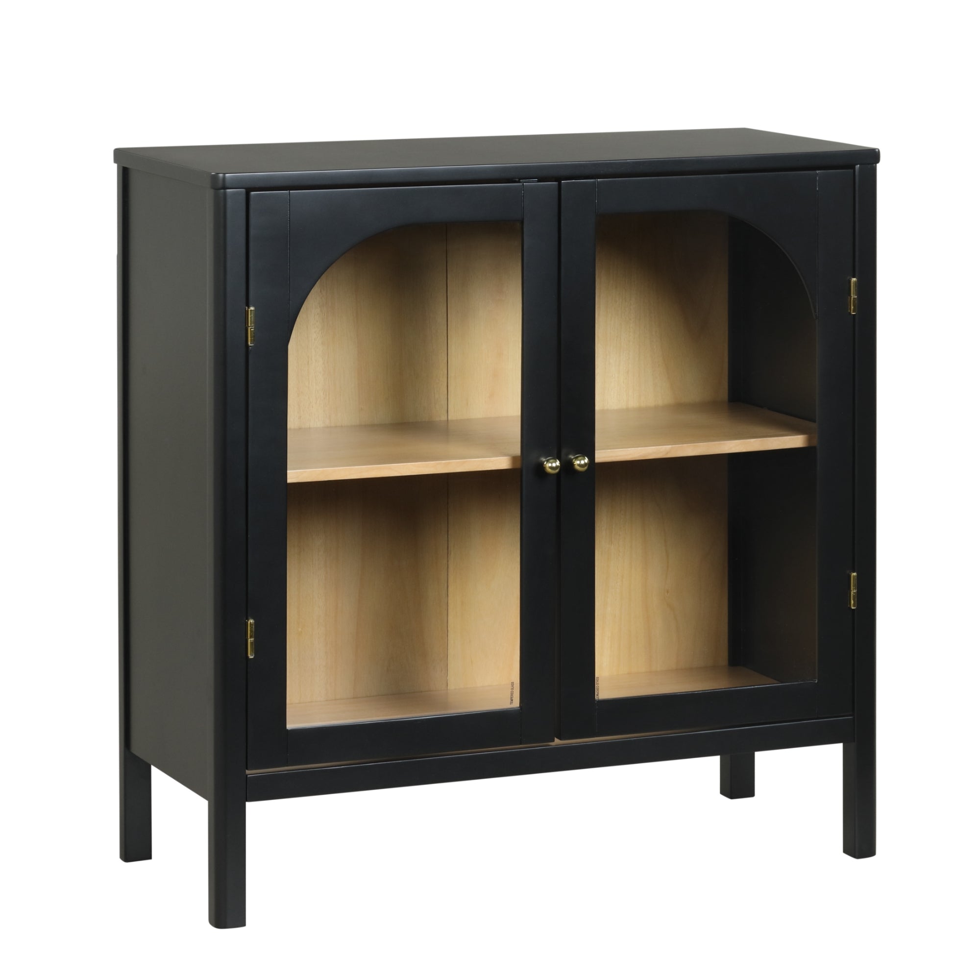 Arched Glass Door TV Console for TVs up to 65" Black
