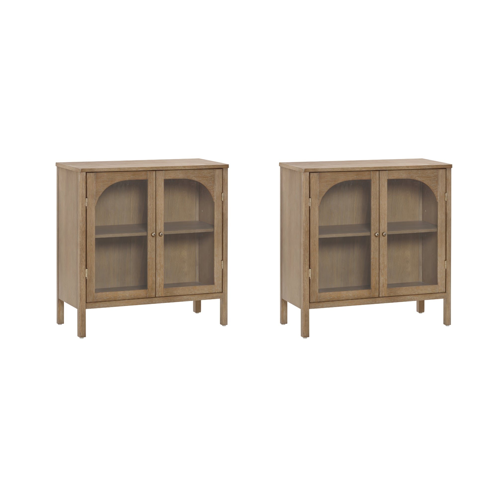 Arched Glass Door TV Console for TVs up to 65" Brown