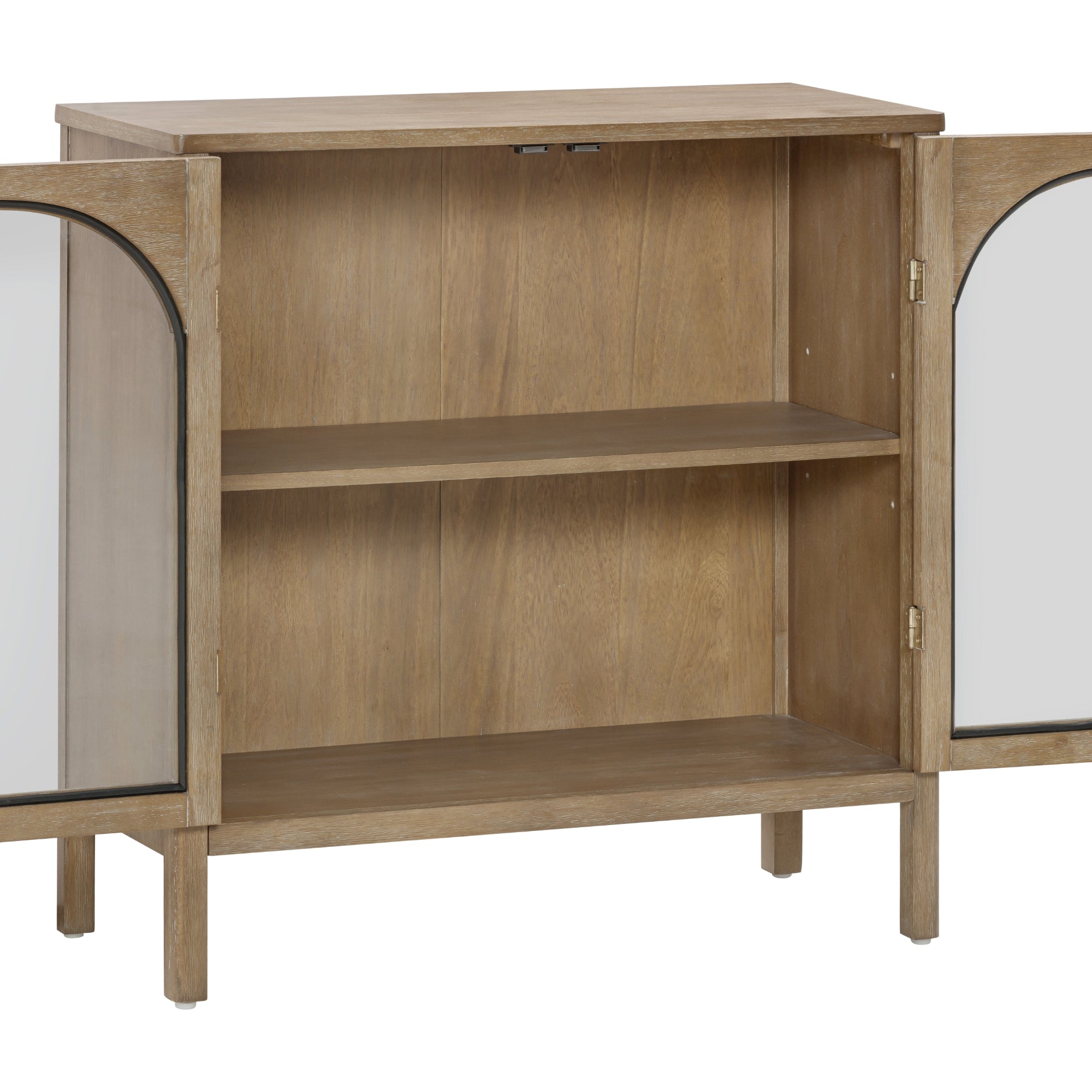 Arched Glass Door TV Console for TVs up to 75" Brown