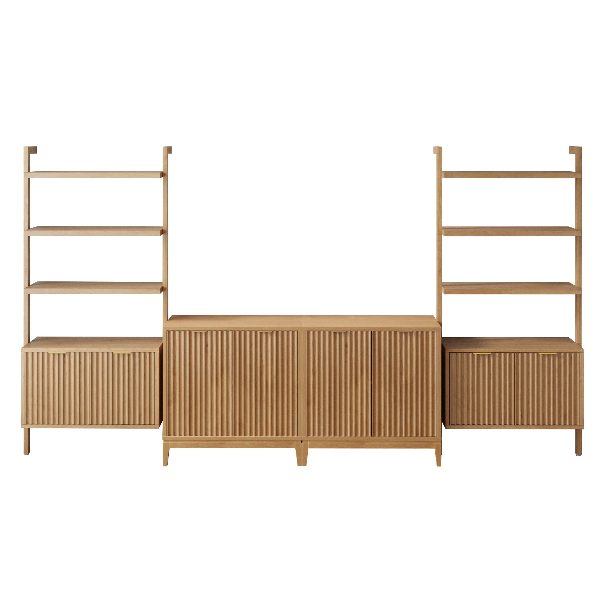 Mid-Century Entertainment Center Warm Pine (2 Cabinets)