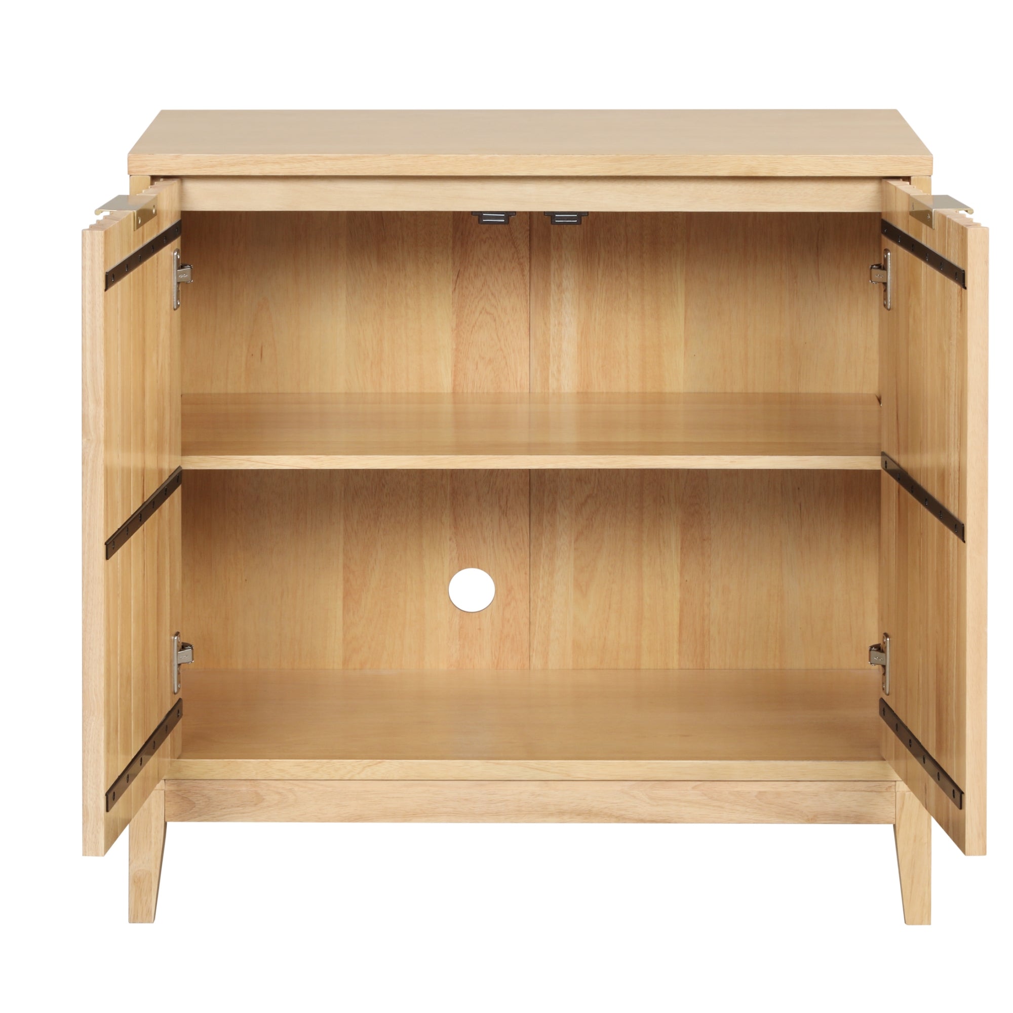 Mid-Century Entertainment Center Warm Pine (3 Cabinets)