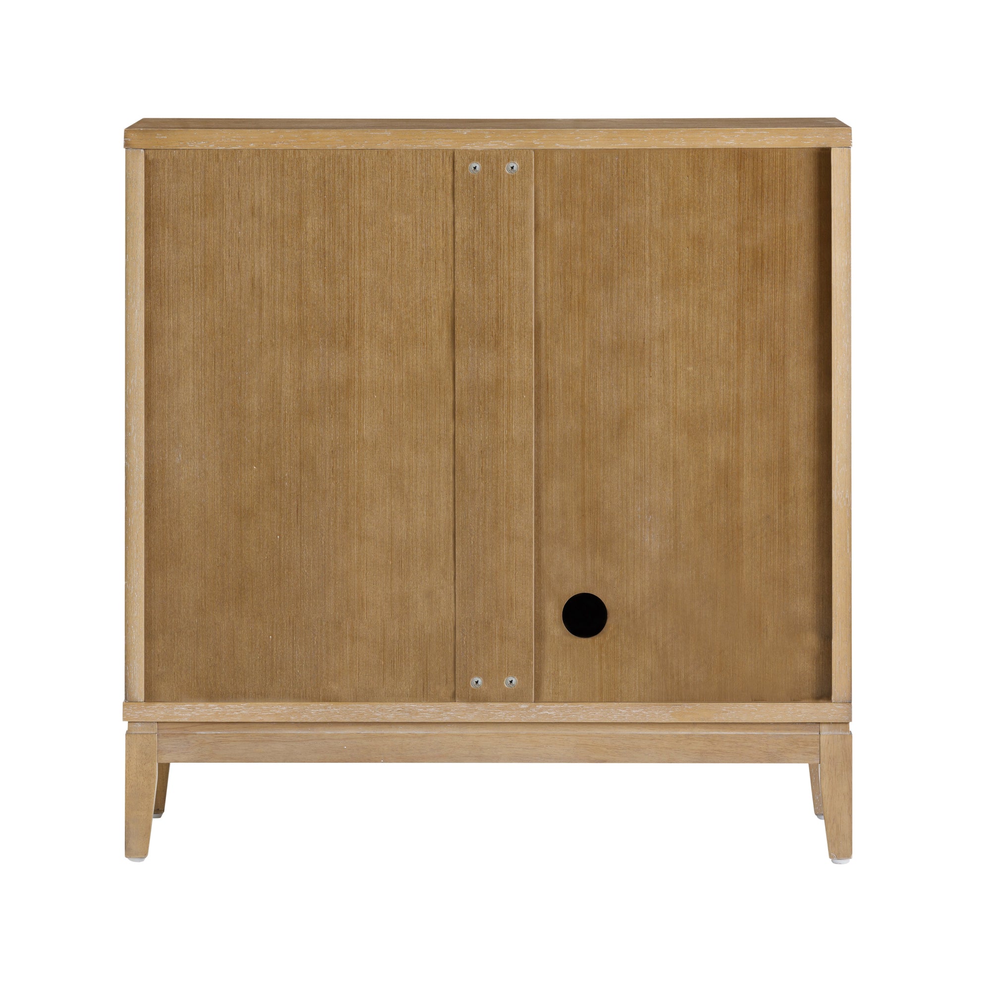 Mid-Century Fluted Storage Cabinet Light Brown