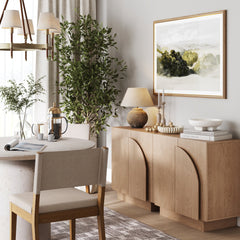Arched Kitchen Cabinet Credenza Oak (Set of 2)