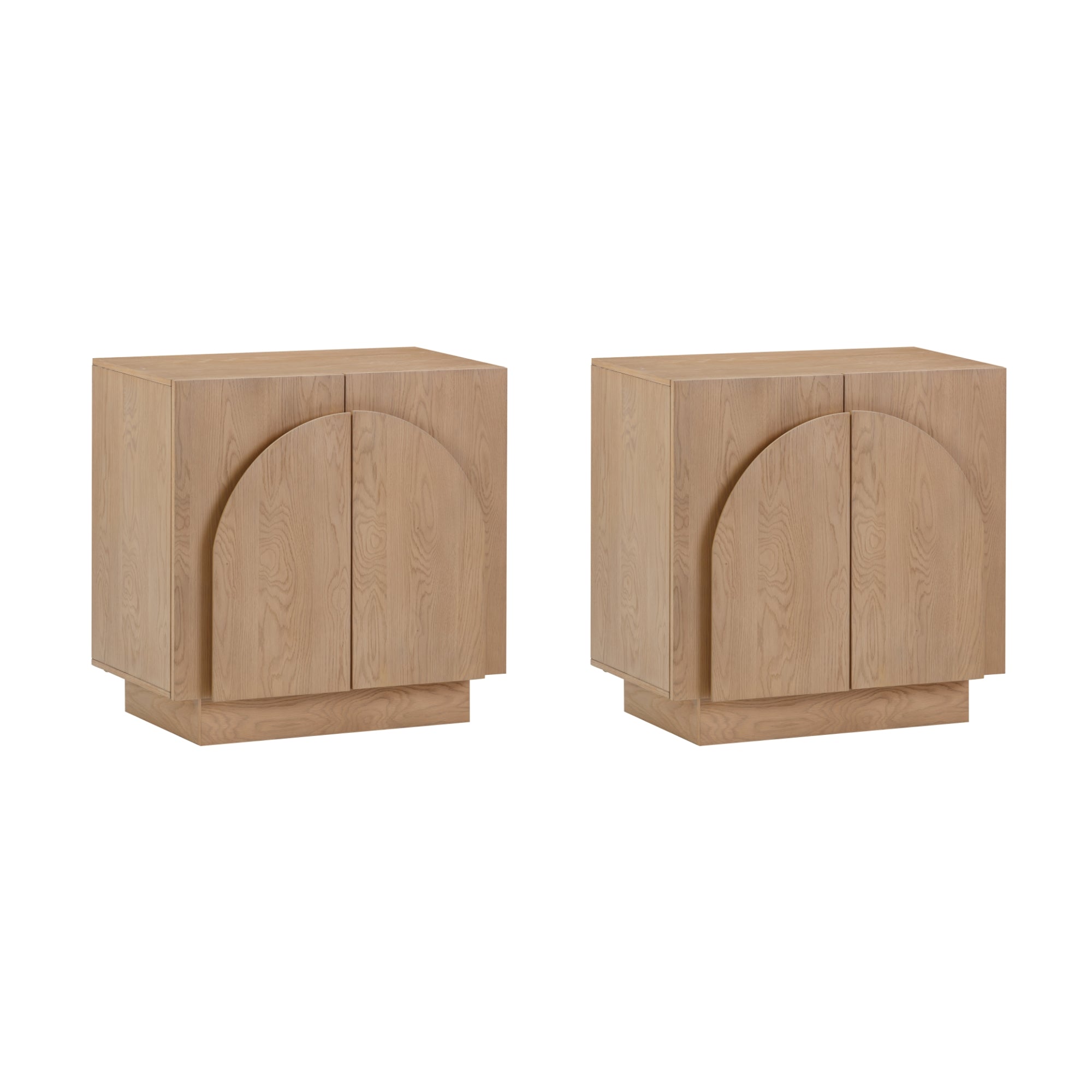 Arched Kitchen Cabinet Credenza Oak (Set of 2)
