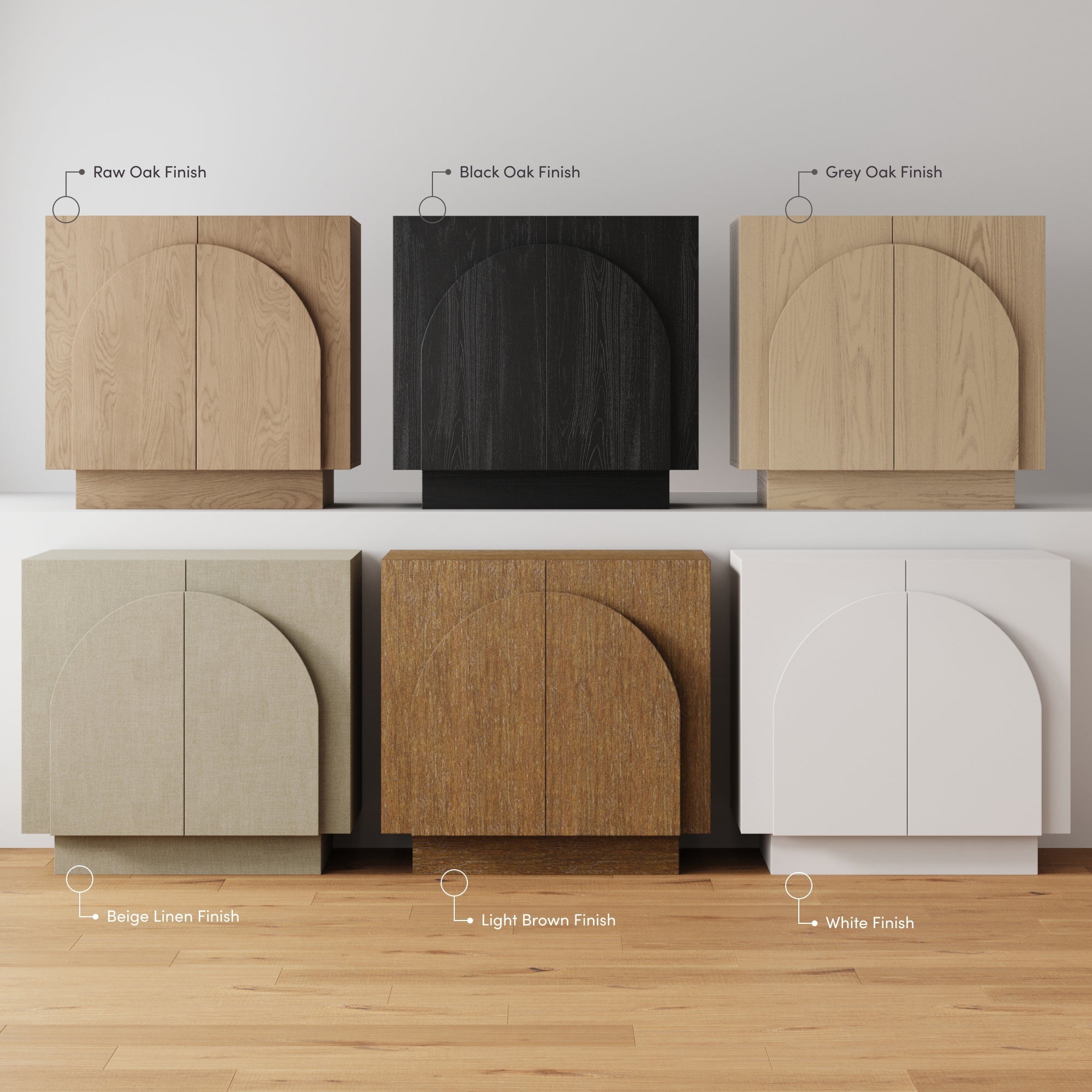 Arched TV Console Cabinet for TVs up to 100" Beige Linen