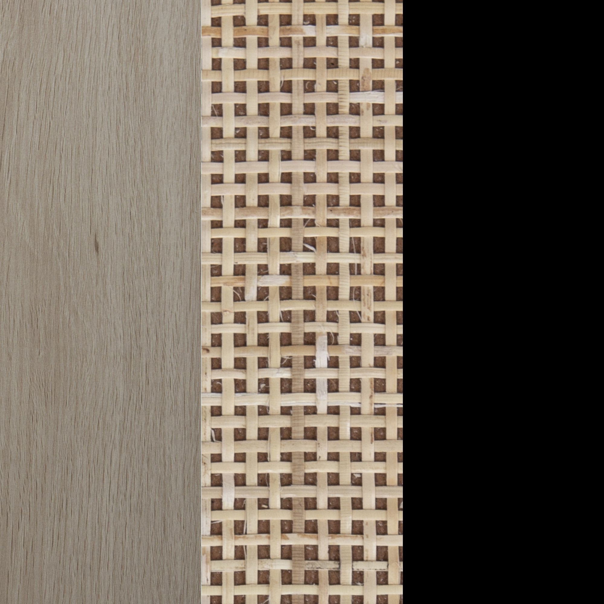 Rattan & Wood 2-Door TV Cabinet Light Oak