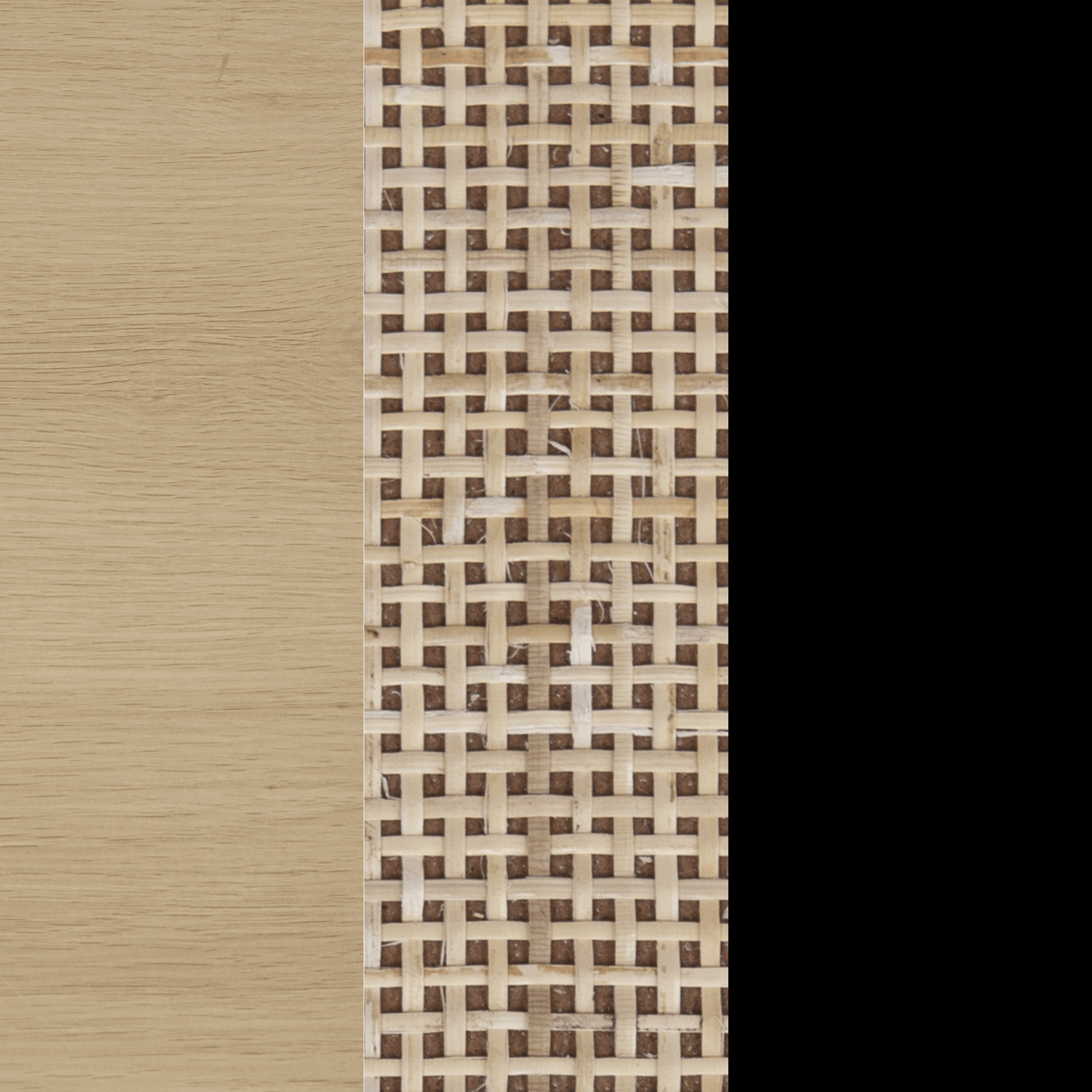 Rattan TV Console Credenza Light Oak (Set of 2)