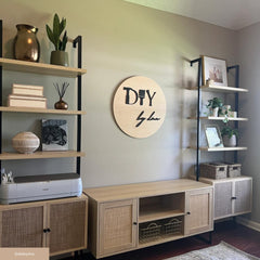 Rattan TV Console Credenza Light Oak (Set of 2)