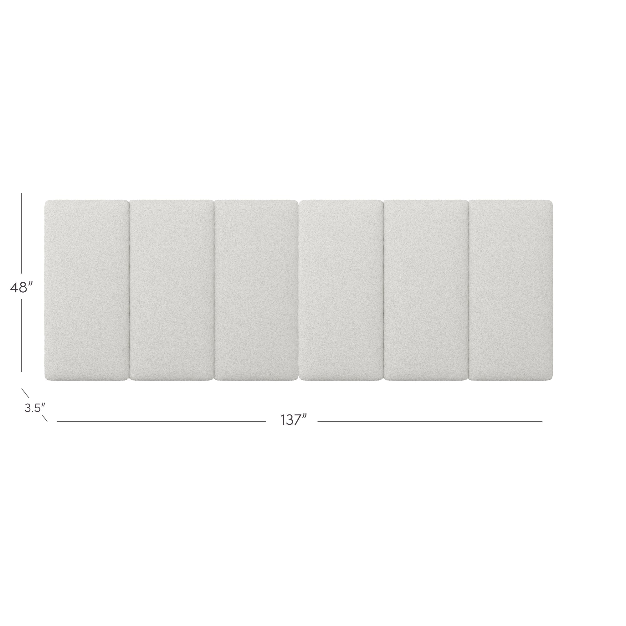 King Size Wall Mounted Oversize Upholstered Boucle Headboard