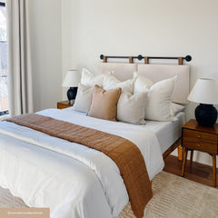 Boucle Upholstered Queen Wall Mount Headboard
