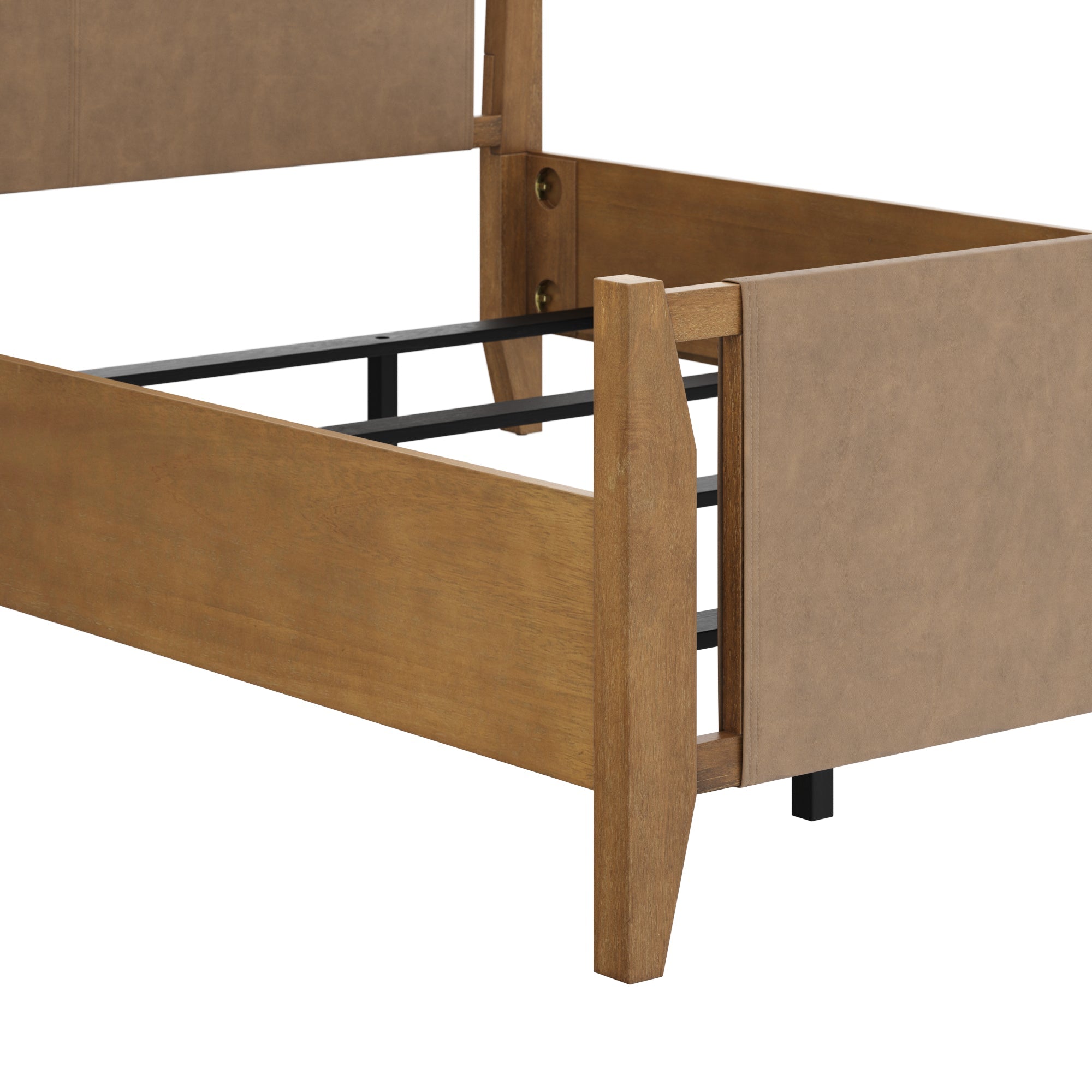 Faux Suede Queen Bedroom Set with 1 Fluted Dresser & 2 Nightstands Light Brown
